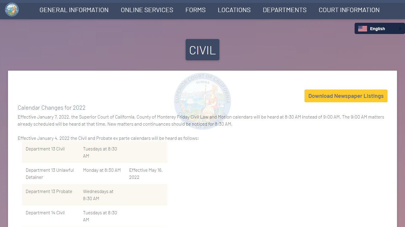 Court Records - Superior Court of California, Monterey County